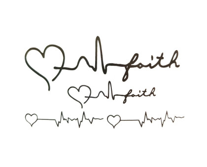 Laikina tatuiruotė Kardiograma 81030; 10x6cm