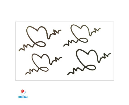 Laikina tatuiruotė Širdele 81032; 10x6cm