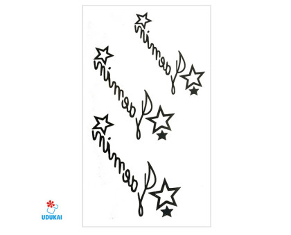 Laikina tatuiruotė Tekstas A01; 10x6cm