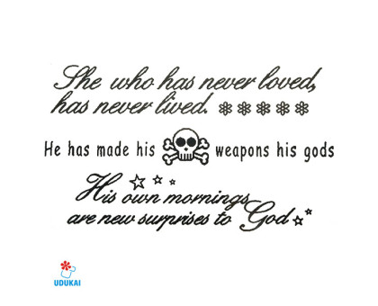 Laikina tatuiruotė Tekstas A12; 10x6cm