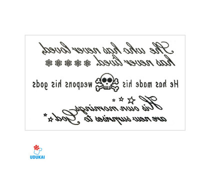 Laikina tatuiruotė Tekstas A12; 10x6cm