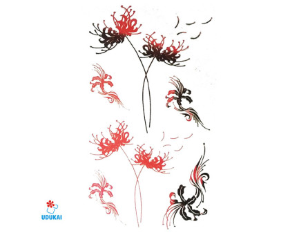 Laikina tatuiruotė Gėlės C15; 10x6cm