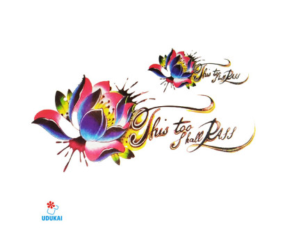 Laikina tatuiruotė Gėlės E01; 10x6cm