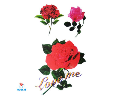 Laikina tatuiruotė Rožės E04; 10x6cm