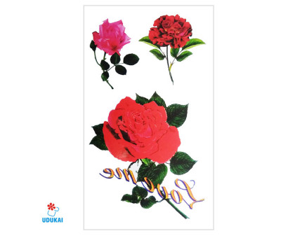 Laikina tatuiruotė Rožės E04; 10x6cm