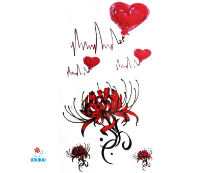 Laikina tatuiruotė Gėlės E19; 10x6cm