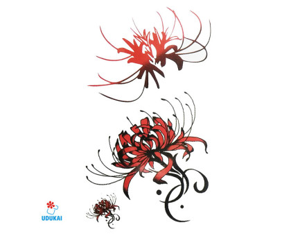 Laikina tatuiruotė Gėlės E23; 10x6cm