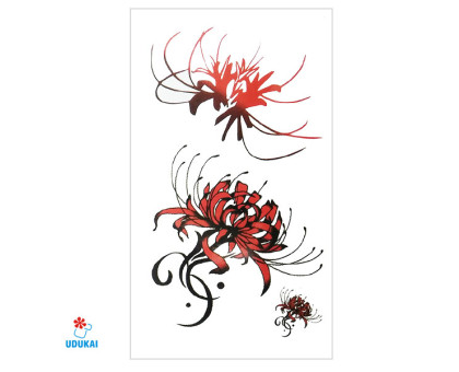 Laikina tatuiruotė Gėlės E23; 10x6cm