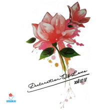 Laikina tatuiruotė Gėlės F03; 10x6cm