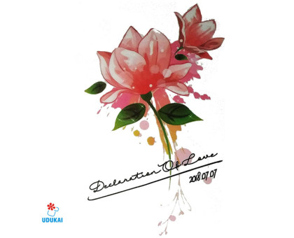 Laikina tatuiruotė Gėlės F03; 10x6cm