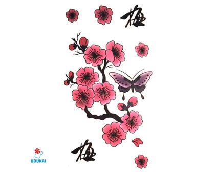 Laikina tatuiruotė Sakura A040; 10x6cm
