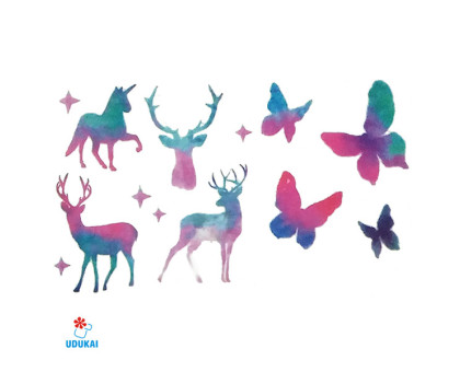 Laikina tatuiruotė Gyvūnai W004; 10x6cm