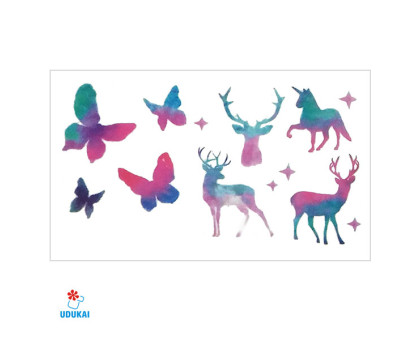 Laikina tatuiruotė Gyvūnai W004; 10x6cm