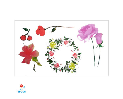 Laikina tatuiruotė Gėlės W007; 10x6cm