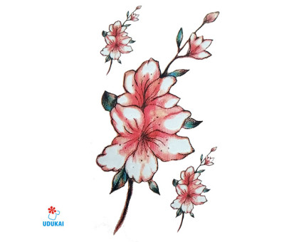 Laikina tatuiruotė Gėlės W036; 10x6cm