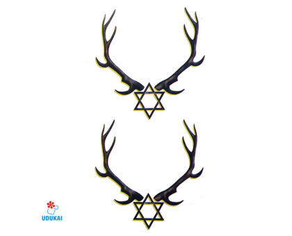 Laikina tatuiruotė Ragai W041; 10x6cm