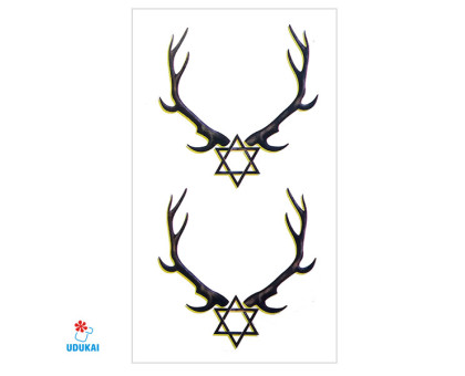 Laikina tatuiruotė Ragai W041; 10x6cm