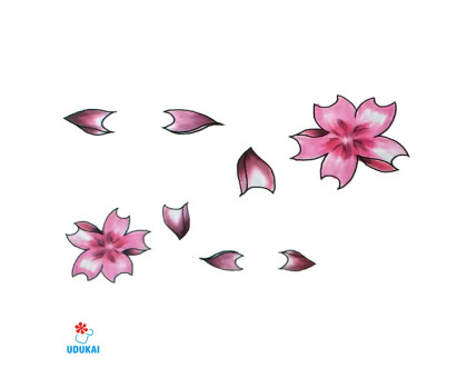 Laikina tatuiruotė Gėlės W046; 10x6cm