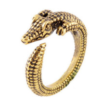 Žiedas Krokodilas bronzos spalvos; universalaus dydžio