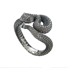 Žiedas Vipera lebetina sidabro spalvos, universalaus dydžio